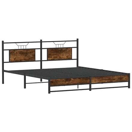 vidaXL - Bedframe - zonder - matras - hout - gerookt - eikenkleurig - 160x200 - cm