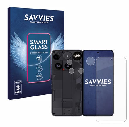 3 Stuks Savvies Screenprotector - geschikt voor Nothing Phone (3) (Voor+Camera) - beschermfolie glas transparant