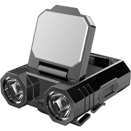 Lampe frontale LED étanche avec affichage de batterie, éclairage d'extérieur, idéal pour un Camping, une pêche ou un chapeau, avec pince à chapeau noir