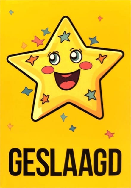 Kaart - Geslaagd - Sterretje - Met Envelop - Per Stuk