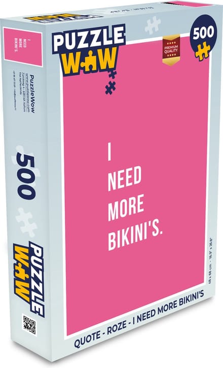 Puzzel Quote - Roze - I need more bikini's - Legpuzzel - Puzzel 500 stukjes