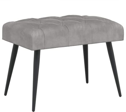 vidaXL - Bank - met - knopen - tufting - Lichtgrijs - 60 - x - 40 - x - 45 - cm - Fluweel