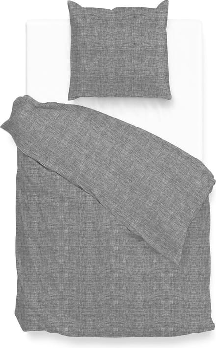 ZoHome Lino Dekbedovertrek - Eenpersoons - 140x200/220 cm - Dark Grey