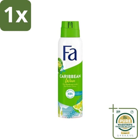 1 x Fa Deodorant Spray Lime Squeeze 150 ml- Deospray Citroen - Citroengeur - Frisheid - Lichaamsgeur - Geur