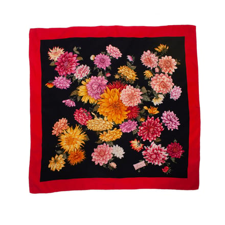 Gucci Bloemenprint sjaal met rode rand