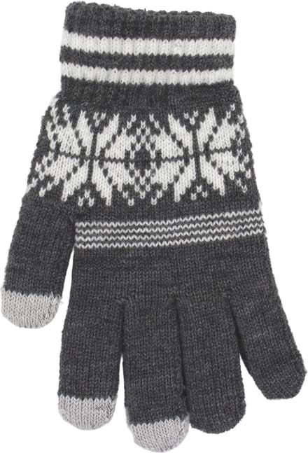 WP handschoenen heren winter - handschoenen dames winter - Touchscreen - Donkergrijs - Winterpatroon