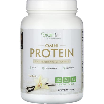 BrainMD, Omni Protein, plantaardig eiwitpoeder, vanille, 2,38 lbs (1.080 g)