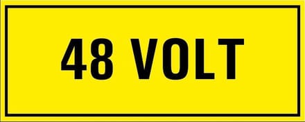 48 volt sticker 250 x 100 mm