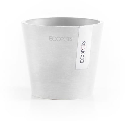 Ecopots Amsterdam 10,5 - Pure White - Ø10,5 x H9,2 cm - Ronde witte bloempot