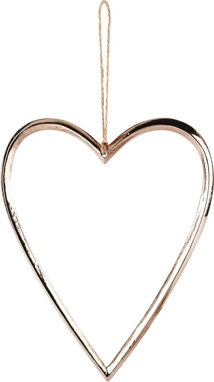 Dekoratief | Hanger hart, rose gold, aluminium, 13x1x17cm | A248471