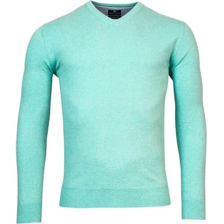 Baileys Trui V-Neck Cotton Single Knit Olive Melange / male