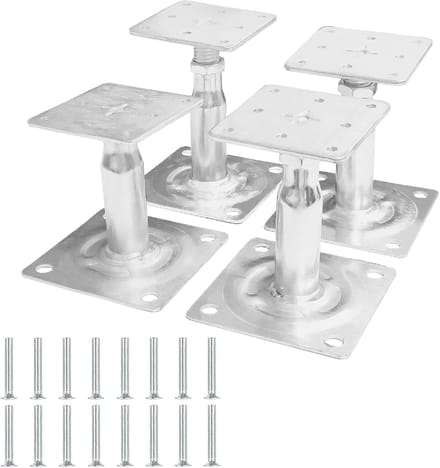 Verstelbare paaldragers voor hekken en pergola's - 100-140 mm - Set van 4