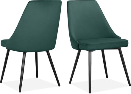 Natascha-Eetkamerstoel - 2 Pack - Donkergroen