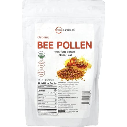 Micro Ingredients, Biologische Bijenpollen, 1 lb (454 gr)