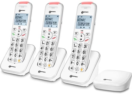 Geemarc Liberty 200 Trio DECT telefoon – 3 handsets – versterkt geluid
