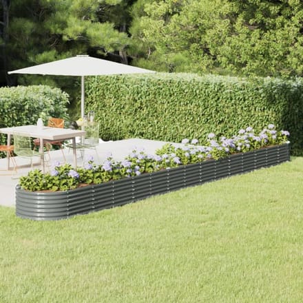 Vidaxl Jardinière Surélevée, Acier Peint par Poudre 620X80X36 Cm, Grise
