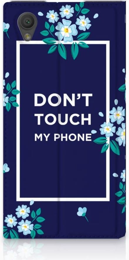 Book Case voor Sony Xperia L1 Design Case Flowers Blue DTMP