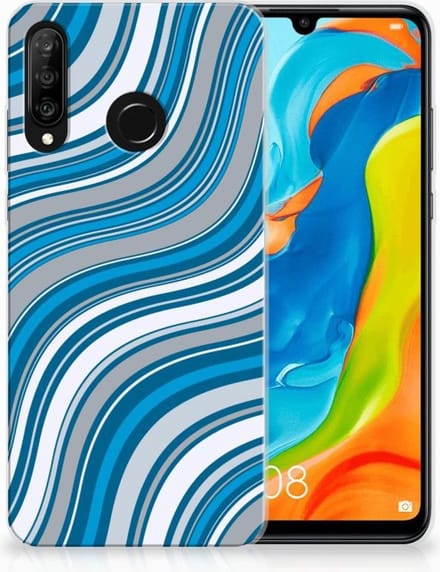 Huawei P30 Lite TPU bumper Waves Blue