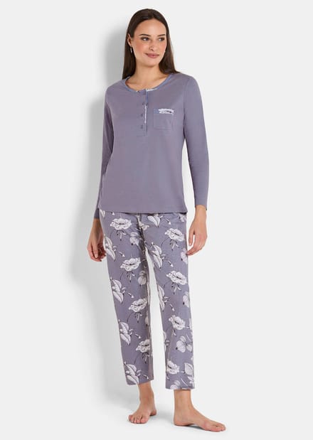 Pyjama van katoen en modal - sering / gedess. - Gr. 52/54 van Goldner Fashion