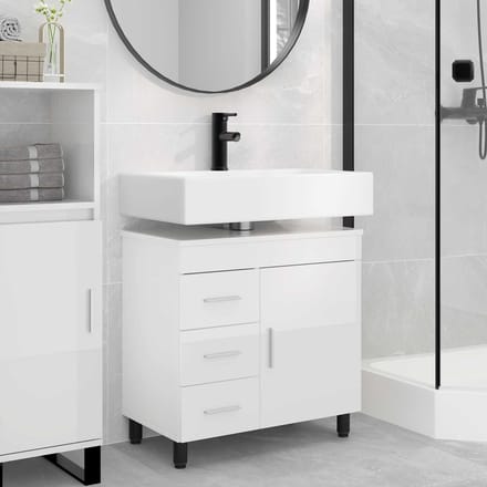 vidaXL - Badkamer - vaniteitsunit - Hoogglans - Wit - 60 - x - 35 - x - 60 - cm