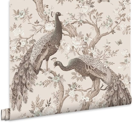 Laura Ashley Belvedere Behang - Dieren - 10mx52cm - Beige
