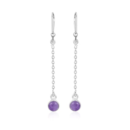 SilverGems Zilveren oorhangers met Amethist edelstenen