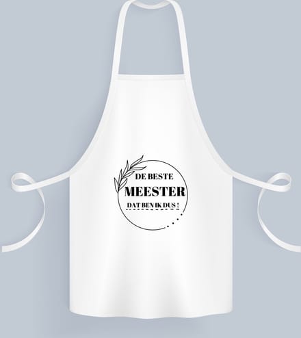 Akyol - beste meester dat ben ik dus Keukenschort - Meester - leraar - collega's - verjaardag - afscheidscadeau - geschenk - leuke cadeau - kado - 82 bij 71 cm
