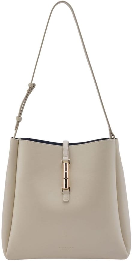 SEIDENFELT MANUFAKTUR schoudertas Loviisa Hobo Bag Cool Taupe