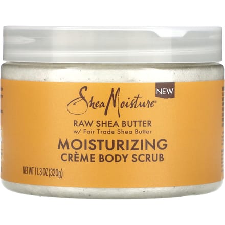 SheaMoisture, raw shea butter, moisturizing cream body scrub, 320 g (11.3 oz) white
