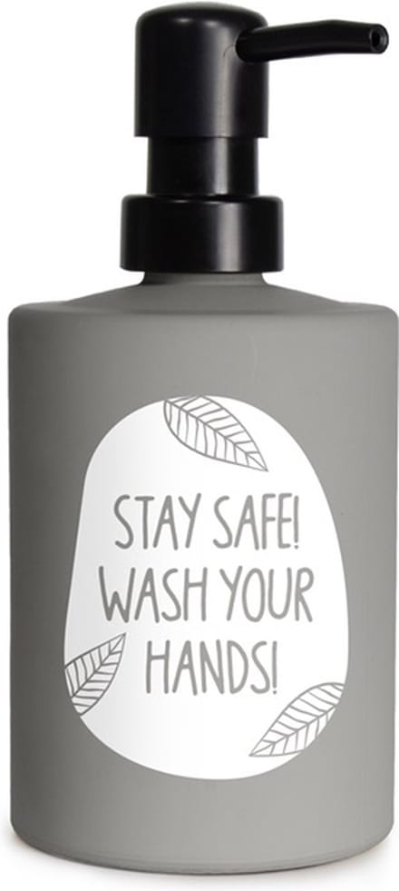 Zeeppompje grijs Stay safe wash your hand