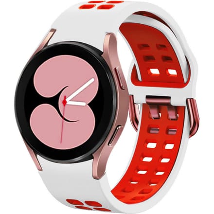 Samsung Galaxy Watch 4 40mm sport square bandje (wit/rood)