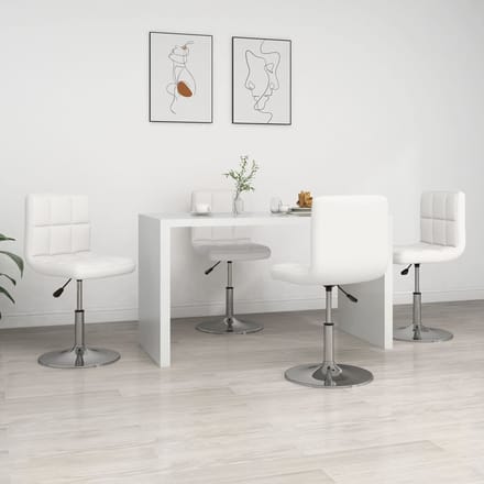 vidaXL - Eetkamerstoelen - 4 - st - kunstleer - wit