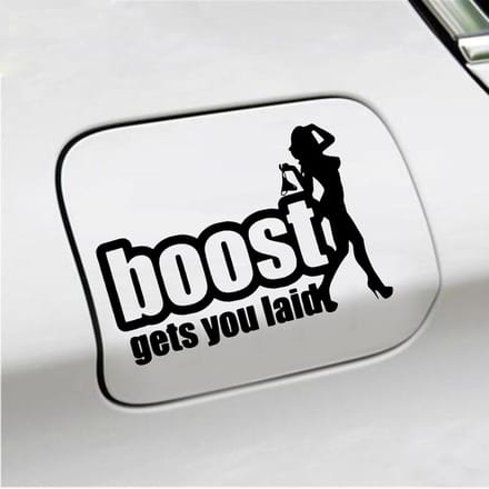 Bumpersticker - Boost Get You Laid - 13 X 18 - Zwart