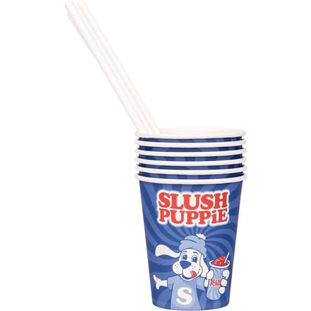 Slush Puppie Paper Cups & Straws (Set of 20)