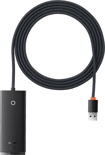 Baseus - Lite - Series HUB 4-poorts - (USB-A - naar - 4xUSB-A - 3.0) - 2m - zwart - (WKQX030201)