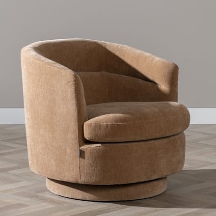 Bronx71® Scandinavische fauteuil Valerie draaibaar chenille terracotta