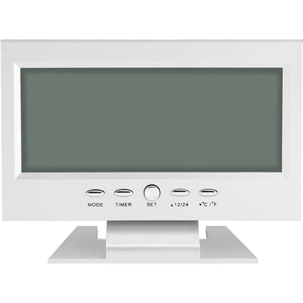 LCD Digitale Geluidssensor Tafel Bureau Wekker met Kalender en Temperatuurweergave Zilver