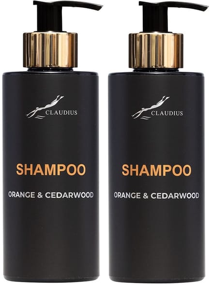 Shampoo Orange & Cedarwood 300 ml - gouden pomp - 2 stuks