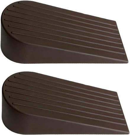 Deurstopper Rubber - Deurwig Set - Deur Open Houden - Extra Groot Ontwerp - 2 Stuks - Donkerbruin