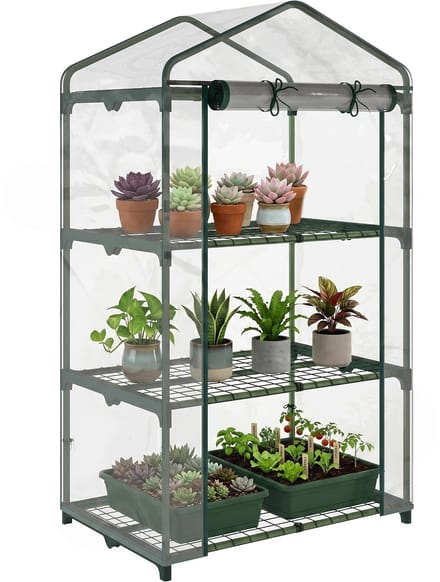 Outsunny Kas-Metaal, kunststof-69L x 49B x 125H cm-Transparant