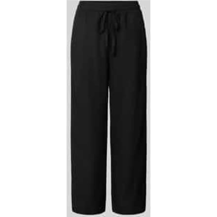 wide fit stoffen broek van linnenmix met viscosemet model 'Ina'