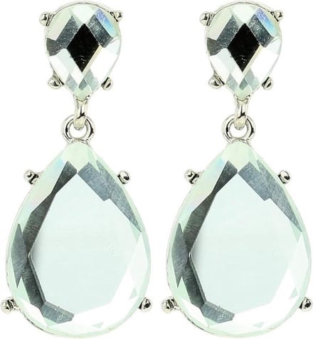 Behave - Oorbellen dames transparant druppelvorm - chique avondstijl