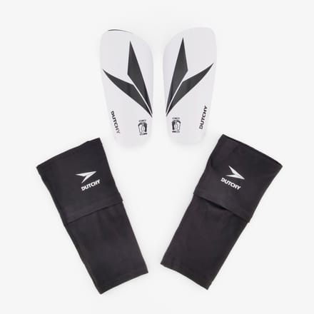 Dutchy scheenbeschermers met enkelsok wit/zwart - Maat M
