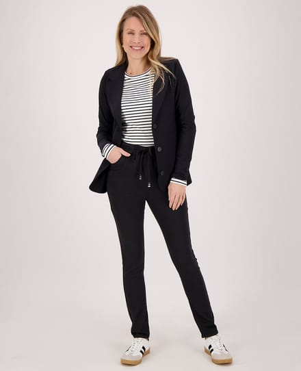 Je m'appelle Dames Broek Slim fit Met stretch - Zwart - Maat S