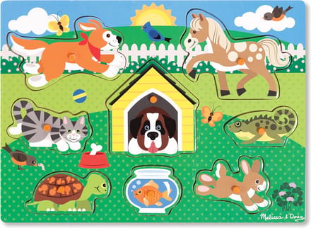 Melissa & Doug - Wooden Peg Puzzle - Pets