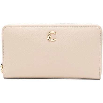 COCCINELLE Leren portemonnee C-Me Wallet Grained Leather Seagrass kaki