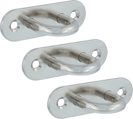AMIG Oogplaat - 3x - 6 x 2cm - AISI 316 rvs - vastzetplaat - voor buiten
