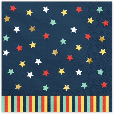 PartyDeco - Servetten - sterren 33 x 33 cm (12 stuks)