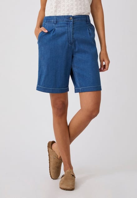 Damart - Lichtgewicht denim shorts - Dames - Blauw - 48