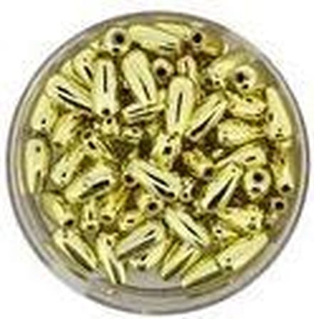 0802-08934 Parels druppelvormig goudkleurig metallic 4x8 mm